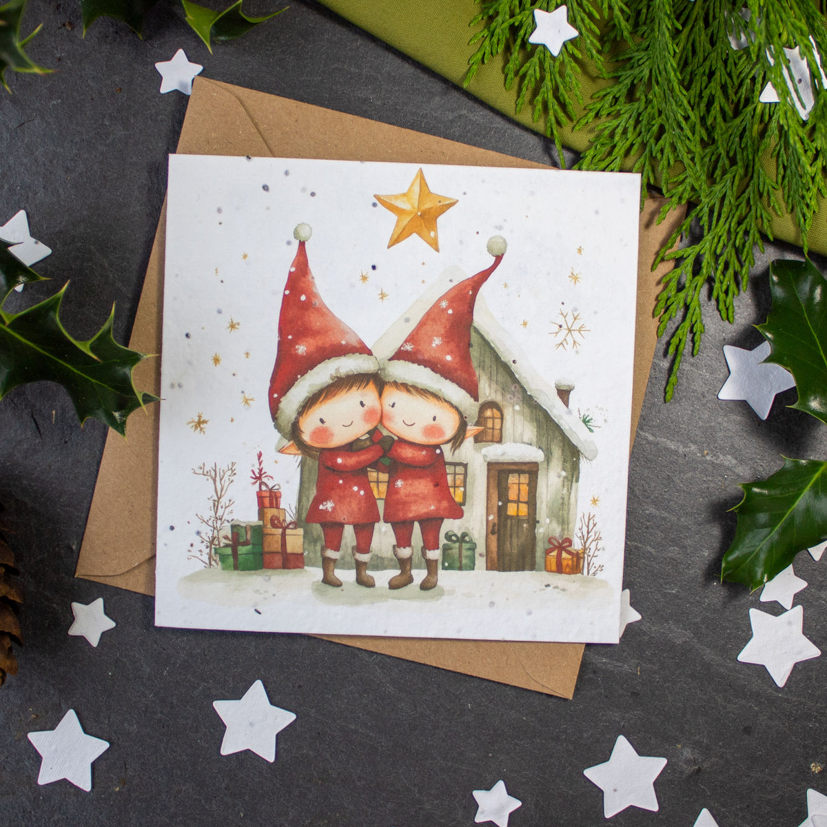 Plantable Christmas Card - Christmas Elves