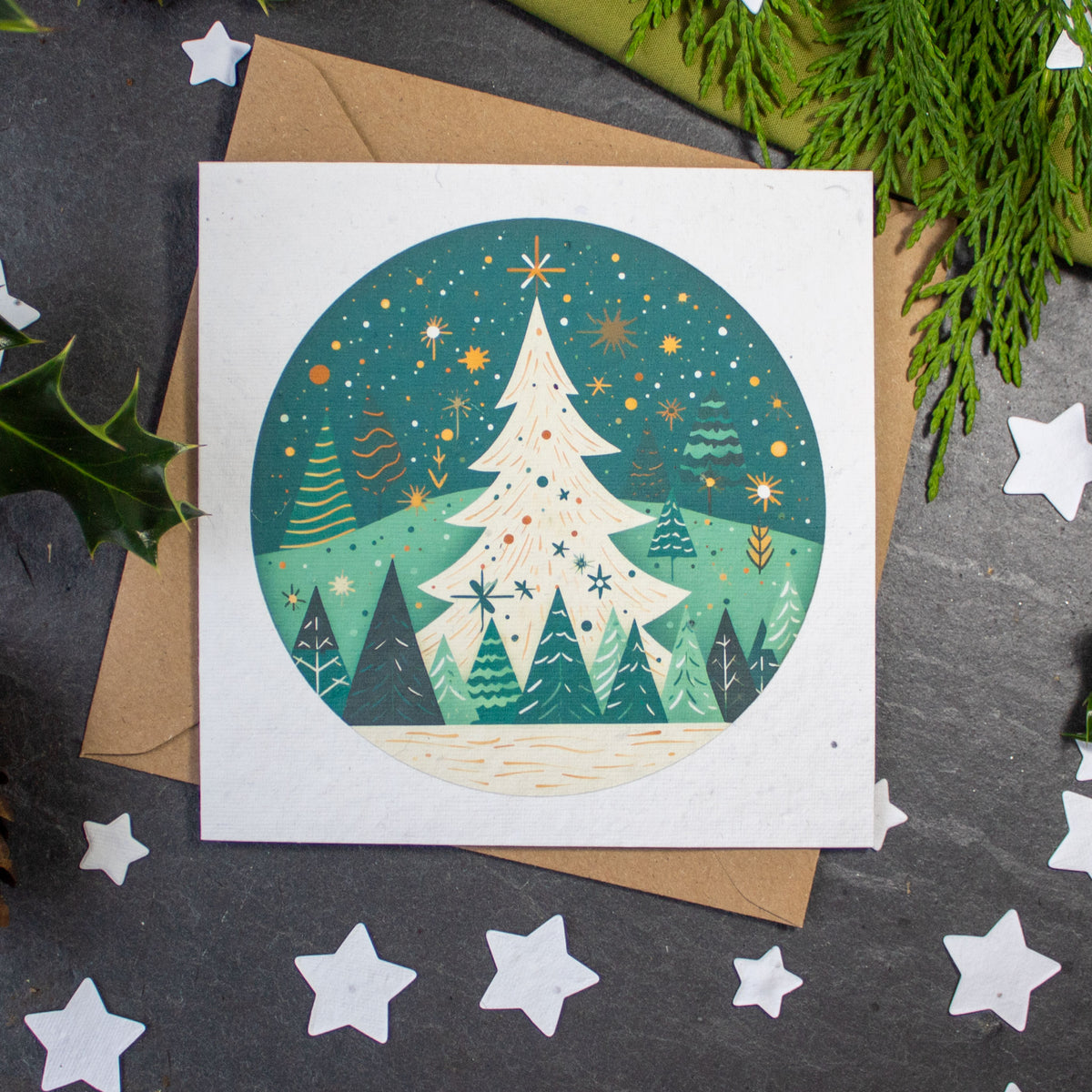 Plantable Christmas Card - Green Christmas Tree