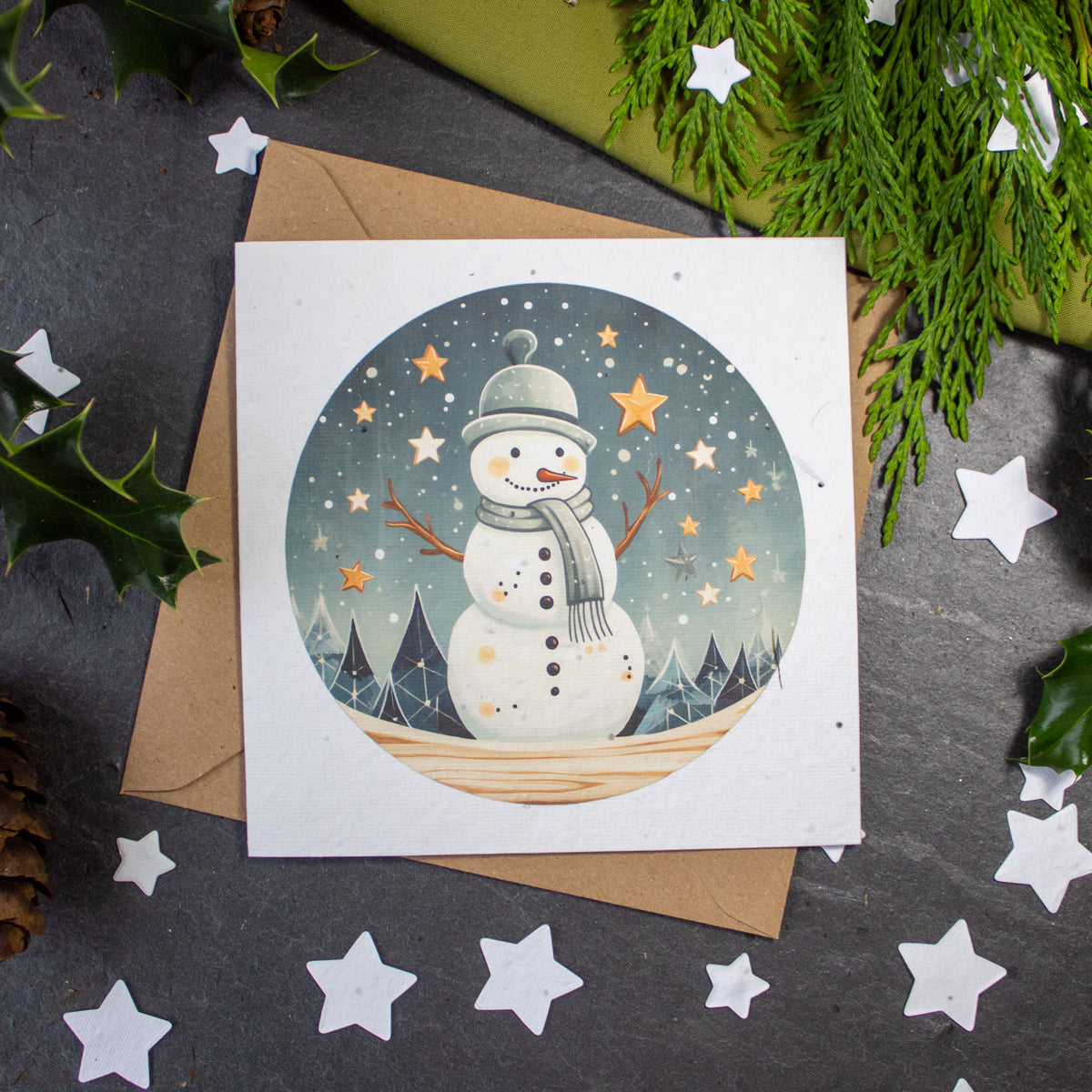 Plantable Christmas Card - Snowman