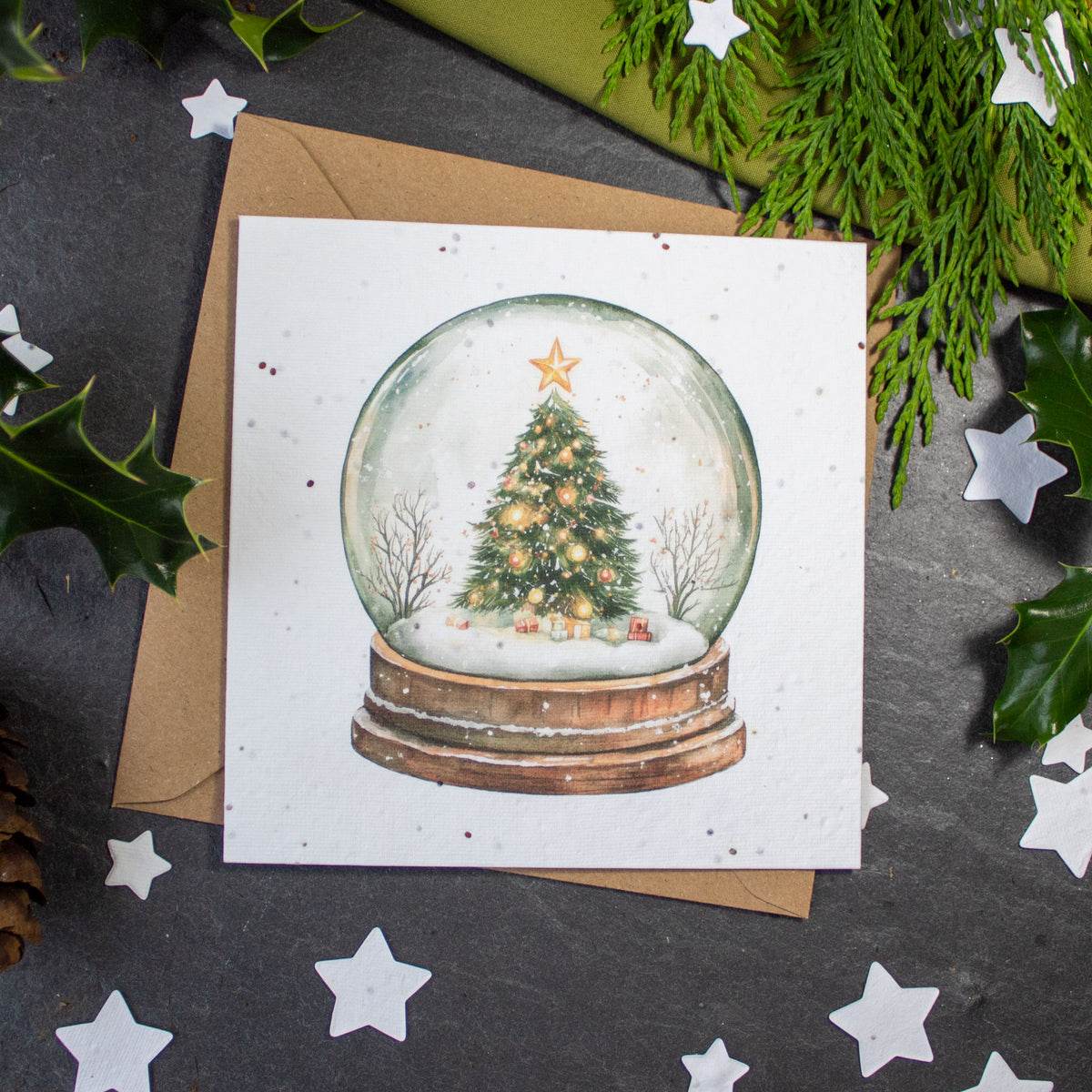 Plantable Christmas Card - Snow Globe Christmas Tree