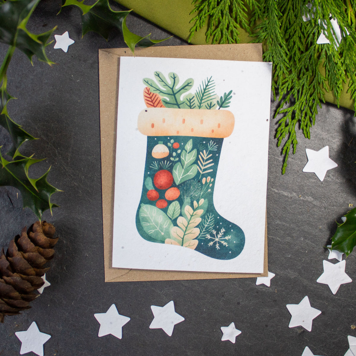 Plantable Christmas Card - Stocking